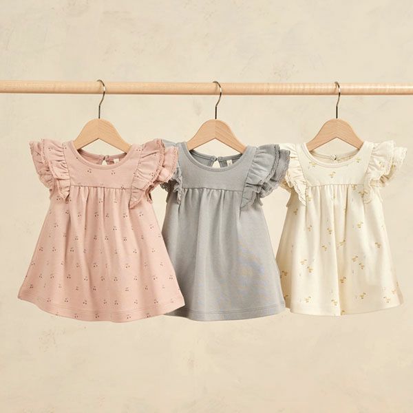 オーガニックコットン ベビーフリル袖ドレス&ブルマ