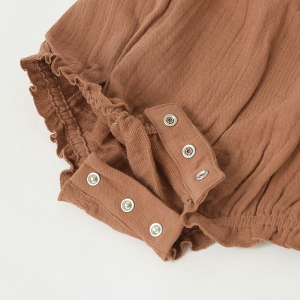 オーガニックコットン ベビーガーゼスモッキングロンパース