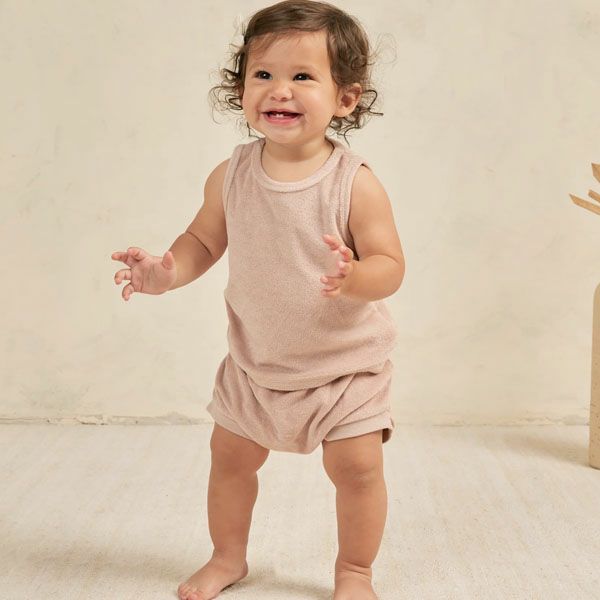 オーガニックコットン ベビーテリータンクトップ＆ショーツ