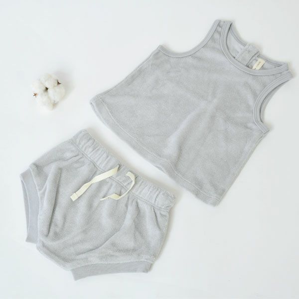 オーガニックコットン ベビーテリータンクトップ＆ショーツ