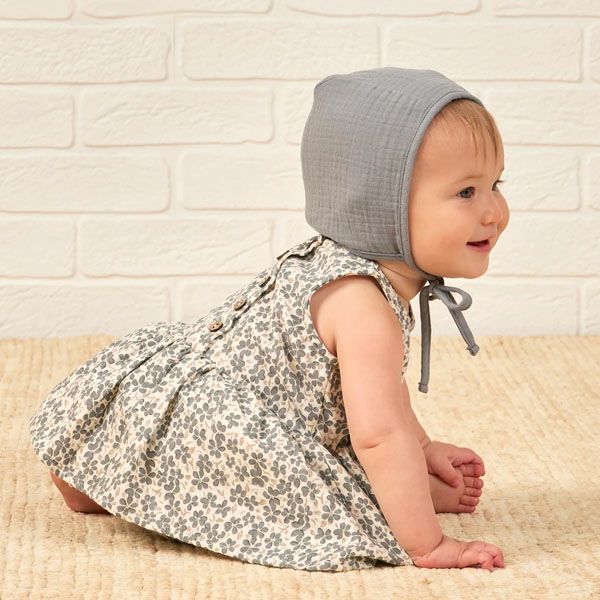 オーガニックコットン ベビーノースリーブスカート付きロンパース