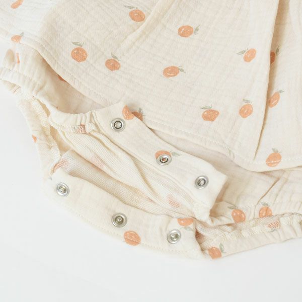 オーガニックコットン ベビーノースリーブスカート付きロンパース