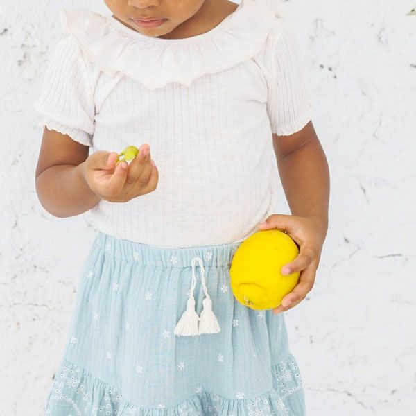 オーガニックコットン キッズリブラッフルカラーシャツ