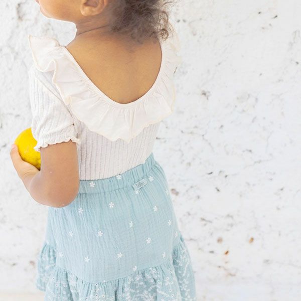 オーガニックコットン キッズリブラッフルカラーシャツ