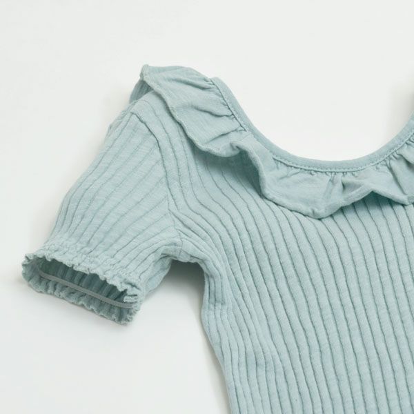 オーガニックコットン キッズリブラッフルカラーシャツ