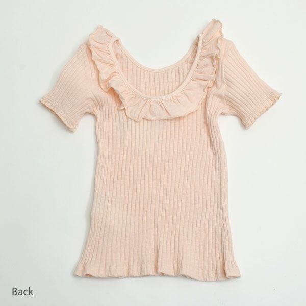 オーガニックコットン キッズリブラッフルカラーシャツ