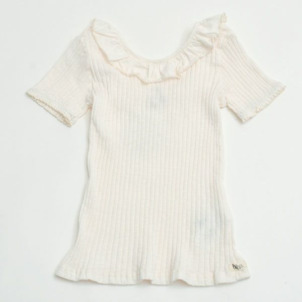 オーガニックコットン キッズリブラッフルカラーシャツ