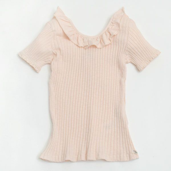 オーガニックコットン キッズリブラッフルカラーシャツ