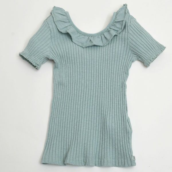 オーガニックコットン キッズリブラッフルカラーシャツ