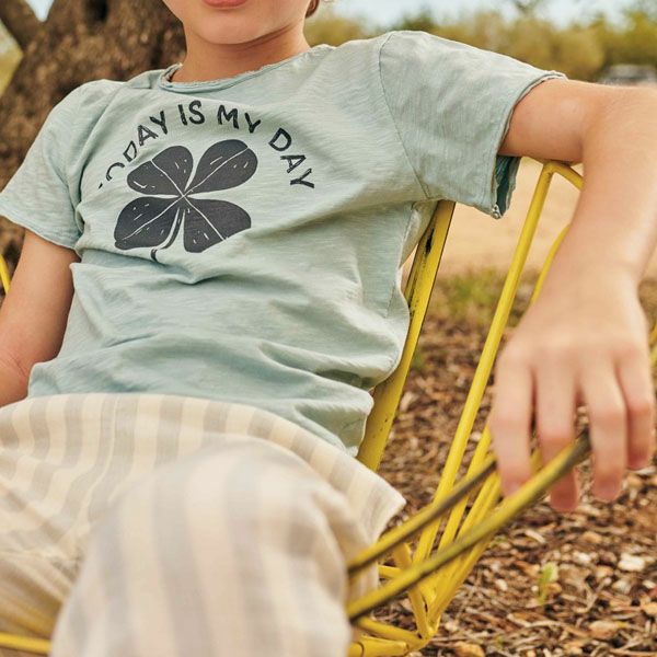 オーガニックコットン キッズスラブ半袖TシャツTODAY