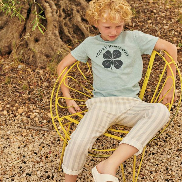 オーガニックコットン キッズスラブ半袖TシャツTODAY