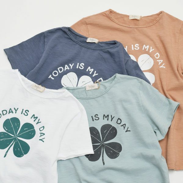 オーガニックコットン キッズスラブ半袖TシャツTODAY