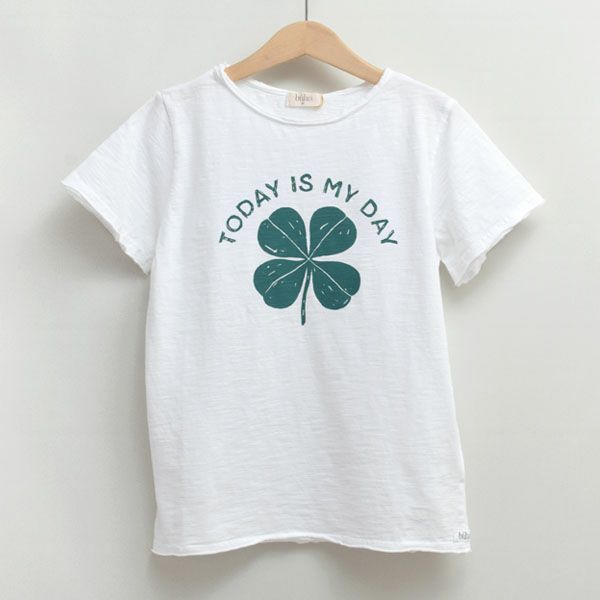 オーガニックコットン キッズスラブ半袖TシャツTODAY