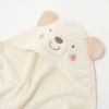 オーガニックコットン ベビー【くまのコットン】耳つきアフガン