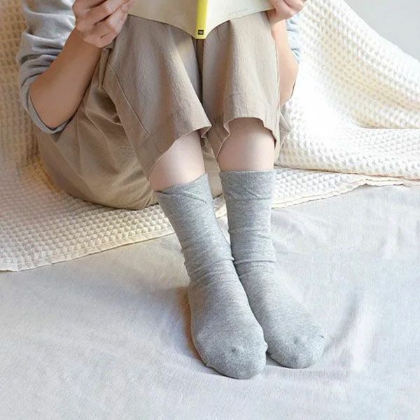 オーガニックコットン 口ゴムゆったり足裏パイルソックス
