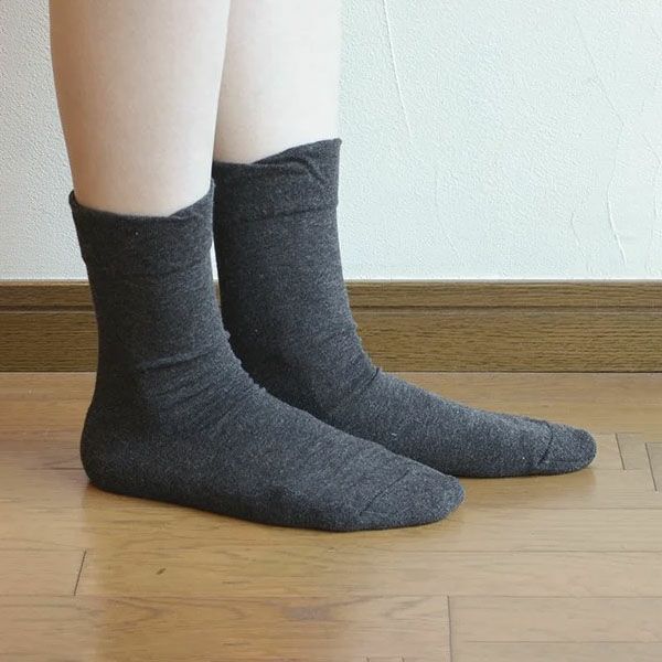 オーガニックコットン 口ゴムゆったり足裏パイルソックス