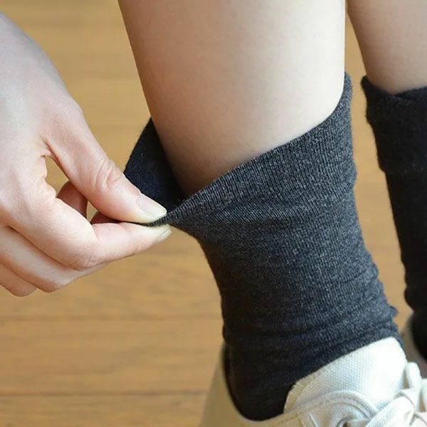 オーガニックコットン 口ゴムゆったり足裏パイルソックス