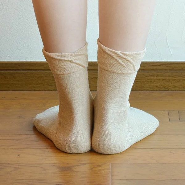 オーガニックコットン 口ゴムゆったり足裏パイルソックス