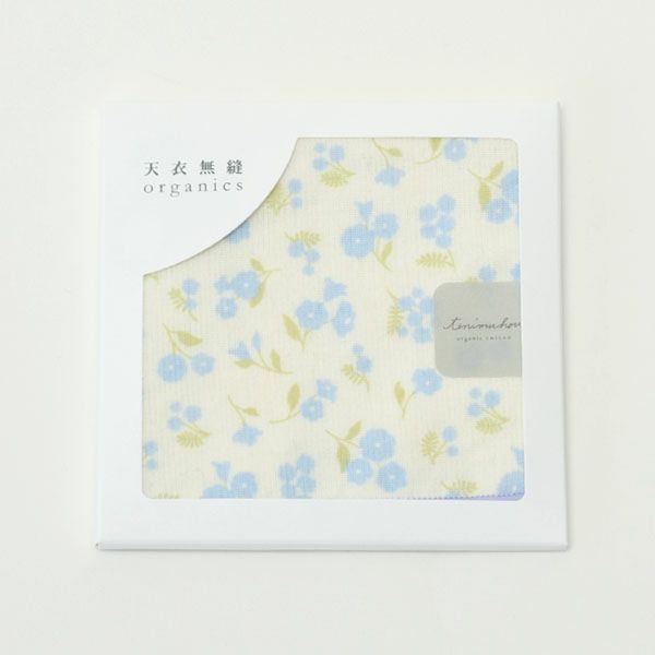 オーガニックコットン プリントミニタオル（ケース入り）ミモザと小花