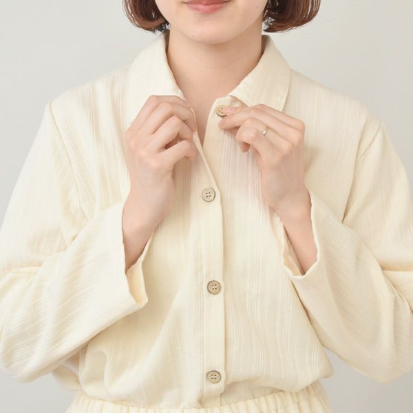 オーガニックコットン ダブルガーゼ前あきパジャマ