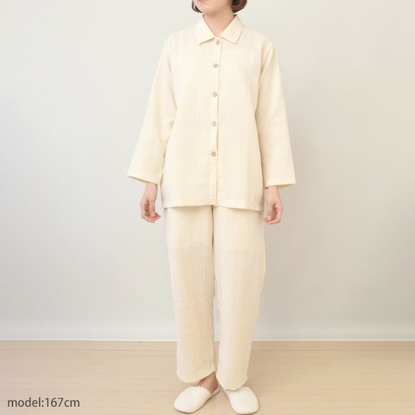 オーガニックコットン ダブルガーゼ前あきパジャマ