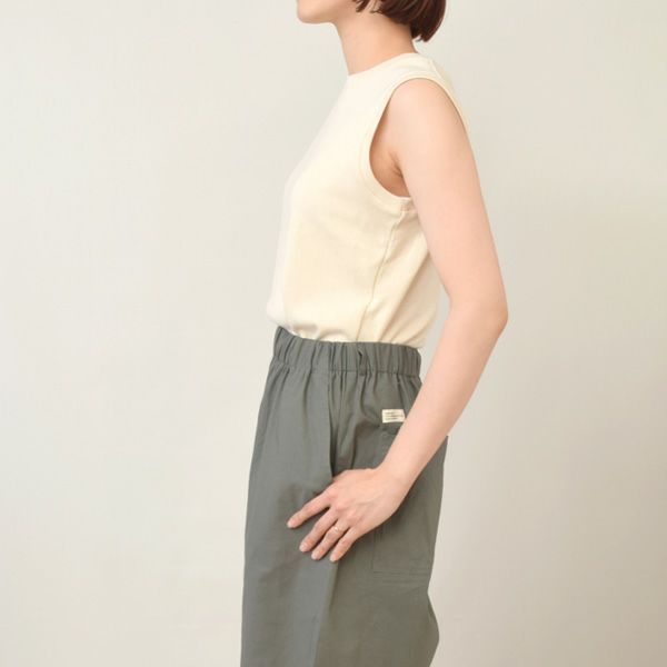 オーガニックコットン 葛和紙フライスノースリーブシャツ