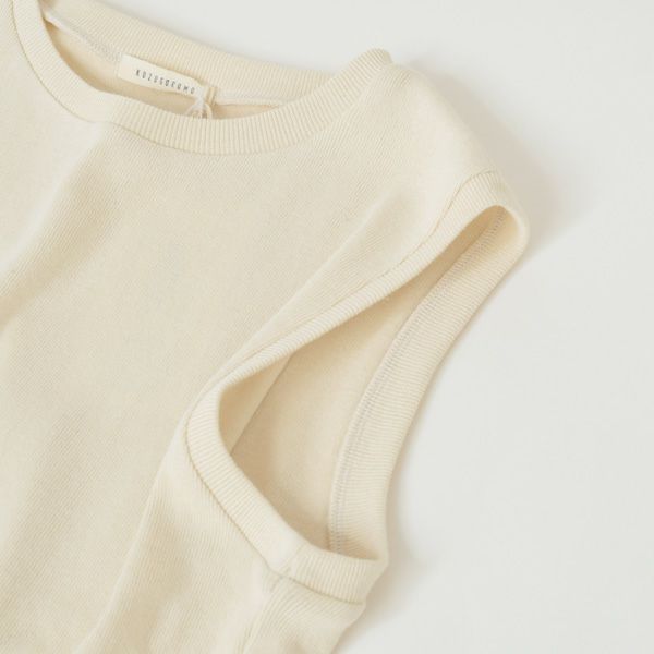 オーガニックコットン 葛和紙フライスノースリーブシャツ