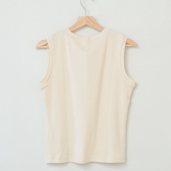 オーガニックコットン 葛和紙フライスノースリーブシャツ