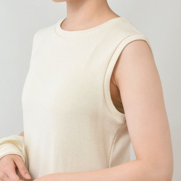 オーガニックコットン 葛和紙フライスノースリーブワンピース