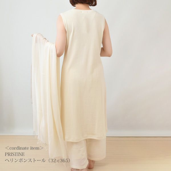 オーガニックコットン 葛和紙フライスノースリーブワンピース