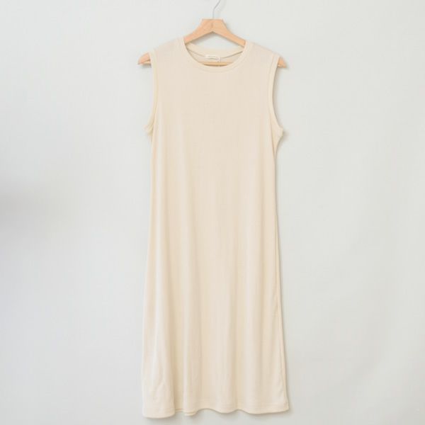 オーガニックコットン 葛和紙フライスノースリーブワンピース