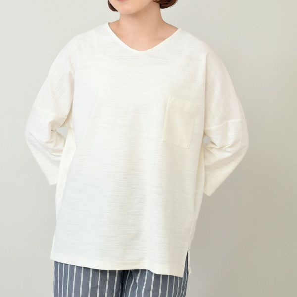 オーガニックコットン 葛和紙スラブ天竺ワイドTシャツ