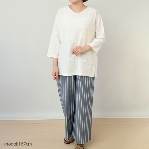 オーガニックコットン 葛和紙スラブ天竺ワイドTシャツ