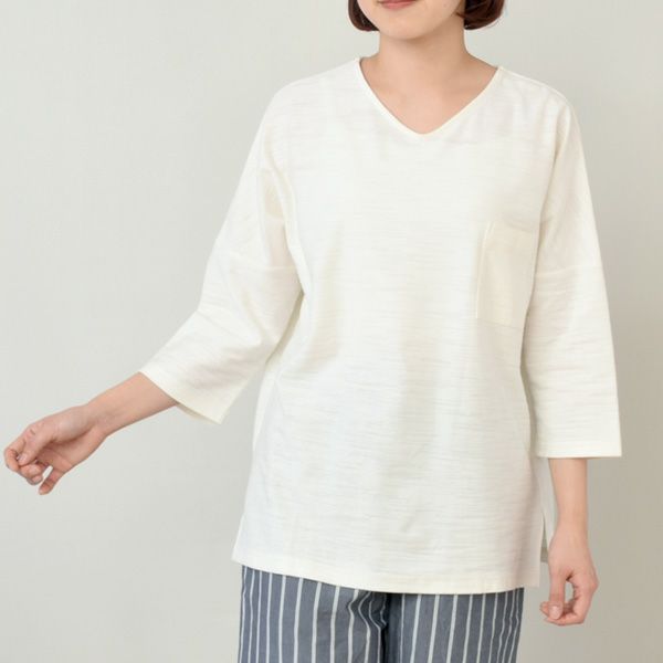 オーガニックコットン 葛和紙スラブ天竺ワイドTシャツ