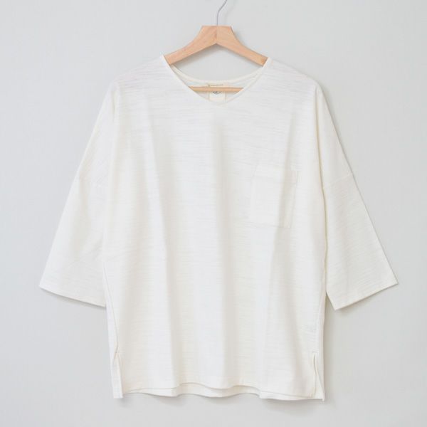 オーガニックコットン 葛和紙スラブ天竺ワイドTシャツ