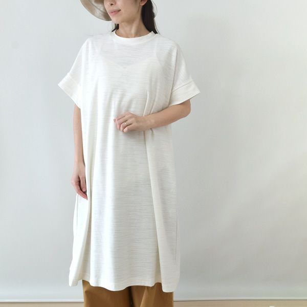 オーガニックコットン 葛和紙スラブ天竺ワンピース