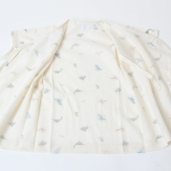 オーガニックコットン 吊天竺中肌着恐竜柄