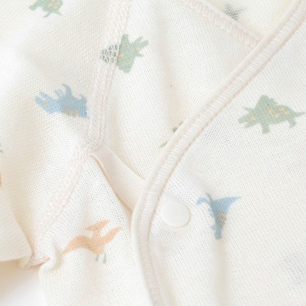 オーガニックコットン 吊天竺中肌着恐竜柄