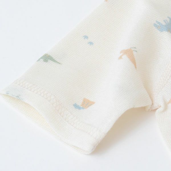 オーガニックコットン 吊天竺中肌着恐竜柄