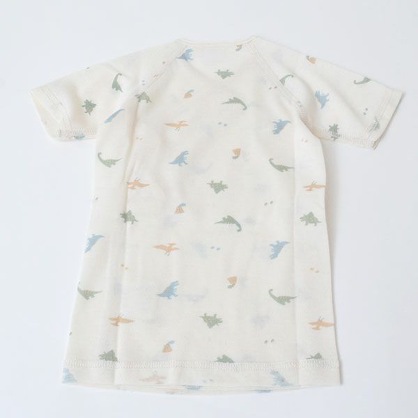 オーガニックコットン 吊天竺中肌着恐竜柄