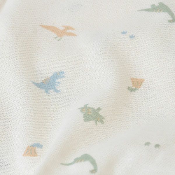 オーガニックコットン 吊天竺中肌着恐竜柄