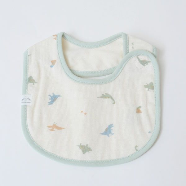 オーガニックコットン 吊天竺スタイ 恐竜柄