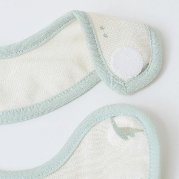 オーガニックコットン 吊天竺スタイ 恐竜柄