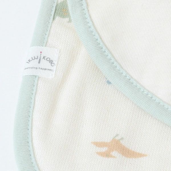 オーガニックコットン 吊天竺スタイ 恐竜柄