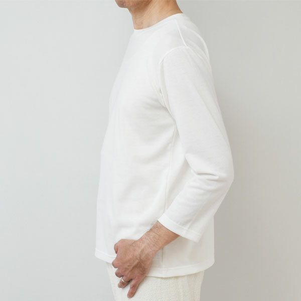 オーガニックコットン 葛和紙天竺メンズ長袖Tシャツ