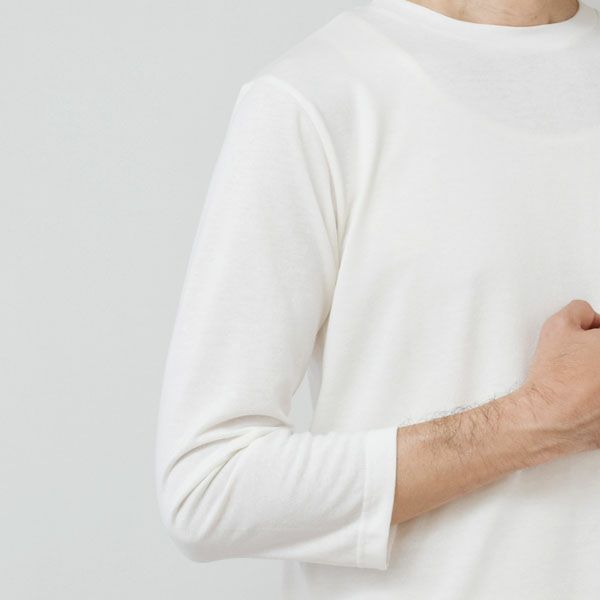 オーガニックコットン 葛和紙天竺メンズ長袖Tシャツ