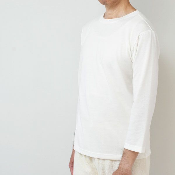 オーガニックコットン 葛和紙天竺メンズ長袖Tシャツ