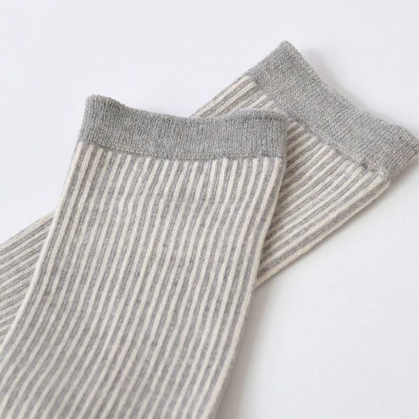 オーガニックコットン ジャガードストライプソックス