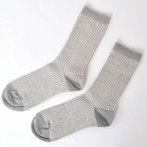 オーガニックコットン ジャガードストライプソックス
