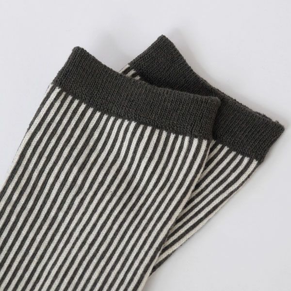 オーガニックコットン 五倍子ジャガードストライプソックス
